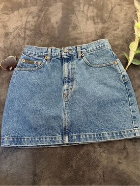 Calvin Klein Y2K Light Blue Denim Mini Skirt Sz 7